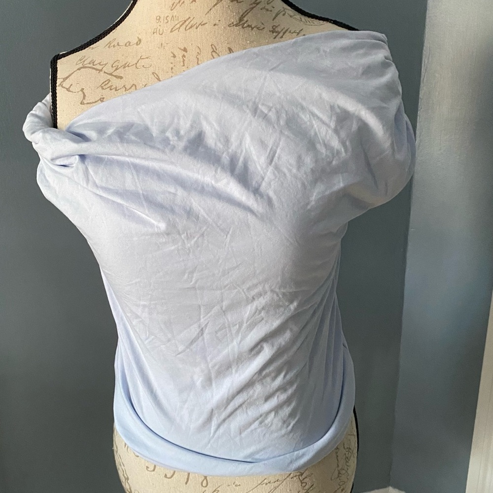 Abercrombie & Fitch Top Women’s L modal blend collection one shoulder blue Soft